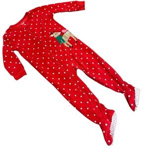 🛑 4/$20 Carters 24 m Zipper Sleeper Pyjamas Christmas Red Winter Clothing Girls